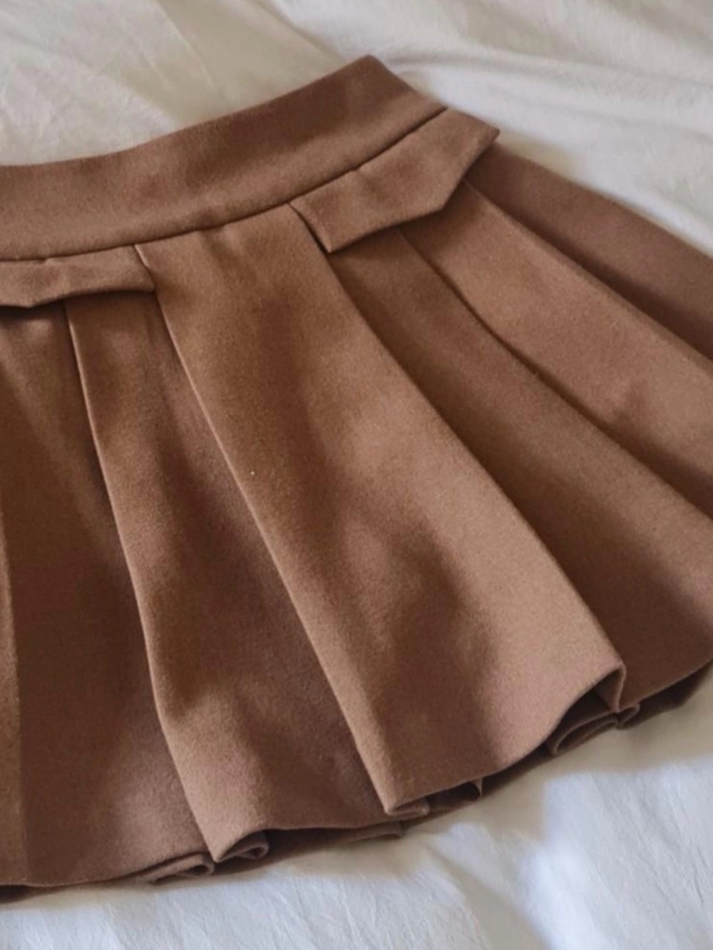 J.ing Camel Pleated Skirt